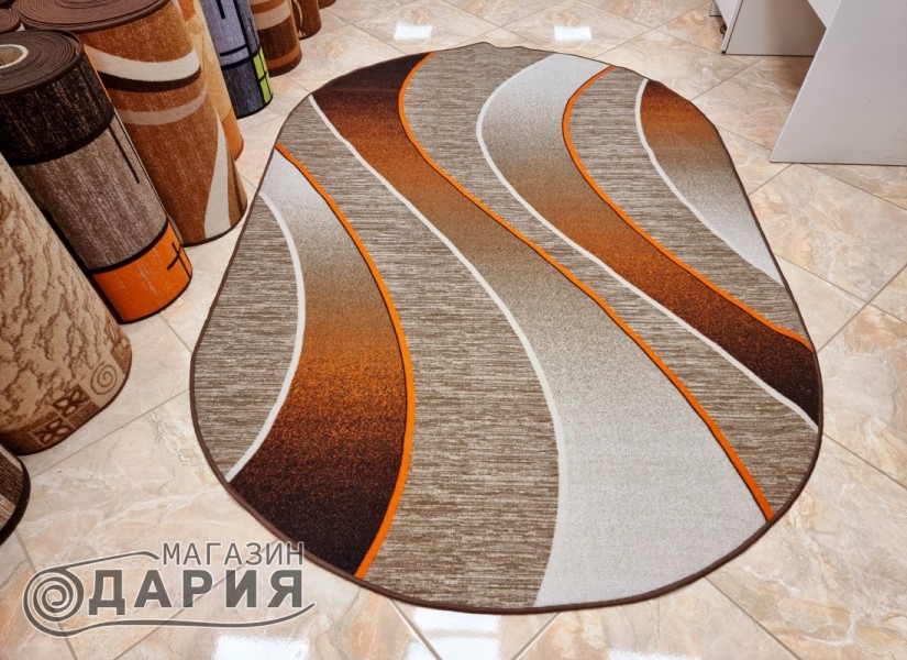 Мокетен килим ERIKA 8012 beige/orange елипса